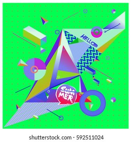 Vector of triangle geometric 3d forms. Modern info banner abstract backgrounds for poster, message presentations or identity layouts. Graphic template and ideas.