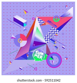 Vector of triangle geometric 3d forms. Modern info banner abstract backgrounds for poster, message presentations or identity layouts. Graphic template and ideas.