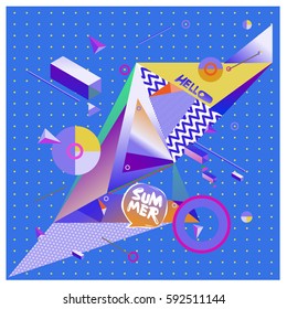 Vector of triangle geometric 3d forms. Modern info banner abstract backgrounds for poster, message presentations or identity layouts. Graphic template and ideas.