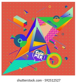 Vector of triangle geometric 3d forms. Modern info banner abstract backgrounds for poster, message presentations or identity layouts. Graphic template and ideas.
