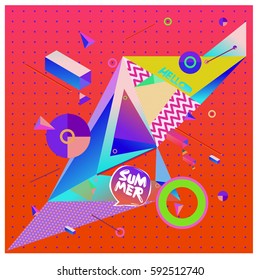 Vector of triangle geometric 3d forms. Modern info banner abstract backgrounds for poster, message presentations or identity layouts. Graphic template and ideas.
