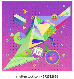 Vector of triangle geometric 3d forms. Modern info banner abstract backgrounds for poster, message presentations or identity layouts. Graphic template and ideas.
