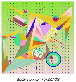 Vector of triangle geometric 3d forms. Modern info banner abstract backgrounds for poster, message presentations or identity layouts. Graphic template and ideas.
