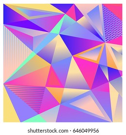 Vector of triangle geometric 3d forms. Modern info banner abstract backgrounds for poster, message presentations or identity layouts. Graphic template and ideas. 