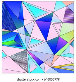 Vector of triangle geometric 3d forms. Modern info banner abstract backgrounds for poster, message presentations or identity layouts. 