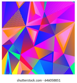 Vector of triangle geometric 3d forms. Modern info banner abstract backgrounds for poster, message presentations or identity layouts. 