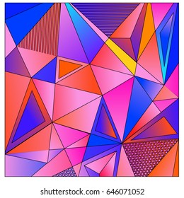 Vector of triangle geometric 3d forms. Modern info banner abstract backgrounds for poster, message presentations or identity layouts. Graphic template and ideas. 
