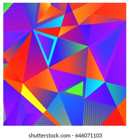 Vector of triangle geometric 3d forms. Modern info banner abstract backgrounds for poster, message presentations or identity layouts. Graphic template and ideas. 