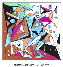 Vector of triangle geometric 3d forms. Modern info banner abstract backgrounds for poster, message presentations or identity layouts. Graphic template and ideas. 