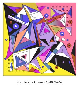 Vector of triangle geometric 3d forms. Modern info banner abstract backgrounds for poster, message presentations or identity layouts. Graphic template and ideas. 