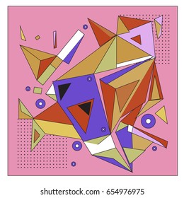 Vector of triangle geometric 3d forms. Modern info banner abstract backgrounds for poster, message presentations or identity layouts. Graphic template and ideas. 