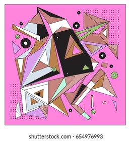 Vector of triangle geometric 3d forms. Modern info banner abstract backgrounds for poster, message presentations or identity layouts. Graphic template and ideas. 