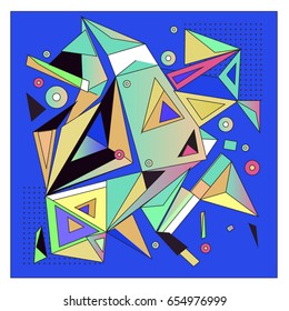 Vector of triangle geometric 3d forms. Modern info banner abstract backgrounds for poster, message presentations or identity layouts. Graphic template and ideas. 