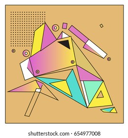 Vector of triangle geometric 3d forms. Modern info banner abstract backgrounds for poster, message presentations or identity layouts. Graphic template and ideas. 