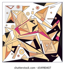 Vector of triangle geometric 3d forms. Modern info banner abstract backgrounds for poster, message presentations or identity layouts. Graphic template and ideas. 