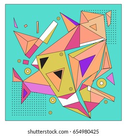 Vector of triangle geometric 3d forms. Modern info banner abstract backgrounds for poster, message presentations or identity layouts. Graphic template and ideas. 