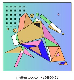 Vector of triangle geometric 3d forms. Modern info banner abstract backgrounds for poster, message presentations or identity layouts. Graphic template and ideas. 
