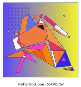Vector of triangle geometric 3d forms. Modern info banner abstract backgrounds for poster, message presentations or identity layouts. Graphic template and ideas. 