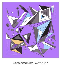 Vector of triangle geometric 3d forms. Modern info banner abstract backgrounds for poster, message presentations or identity layouts. Graphic template and ideas. 