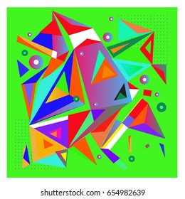 Vector of triangle geometric 3d forms. Modern info banner abstract backgrounds for poster, message presentations or identity layouts. Graphic template and ideas. 