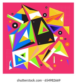 Vector of triangle geometric 3d forms. Modern info banner abstract backgrounds for poster, message presentations or identity layouts. Graphic template and ideas. 