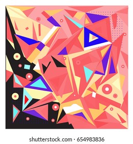 Vector of triangle geometric 3d forms. Modern info banner abstract backgrounds for poster, message presentations or identity layouts. Graphic template and ideas. 