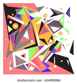 Vector of triangle geometric 3d forms. Modern info banner abstract backgrounds for poster, message presentations or identity layouts. Graphic template and ideas. 