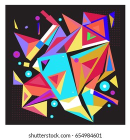 Vector of triangle geometric 3d forms. Modern info banner abstract backgrounds for poster, message presentations or identity layouts. Graphic template and ideas. 