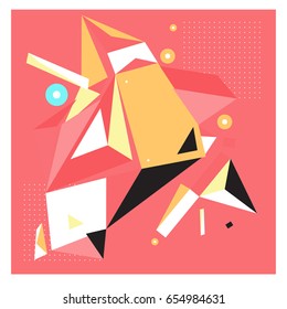 Vector of triangle geometric 3d forms. Modern info banner abstract backgrounds for poster, message presentations or identity layouts. Graphic template and ideas. 