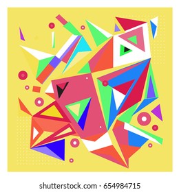 Vector of triangle geometric 3d forms. Modern info banner abstract backgrounds for poster, message presentations or identity layouts. Graphic template and ideas. 