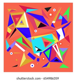 Vector of triangle geometric 3d forms. Modern info banner abstract backgrounds for poster, message presentations or identity layouts. Graphic template and ideas. 