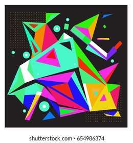 Vector of triangle geometric 3d forms. Modern info banner abstract backgrounds for poster, message presentations or identity layouts. Graphic template and ideas. 