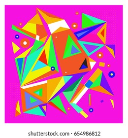 Vector of triangle geometric 3d forms. Modern info banner abstract backgrounds for poster, message presentations or identity layouts. Graphic template and ideas. 