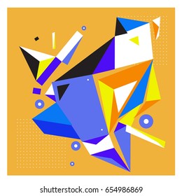 Vector of triangle geometric 3d forms. Modern info banner abstract backgrounds for poster, message presentations or identity layouts. Graphic template and ideas. 