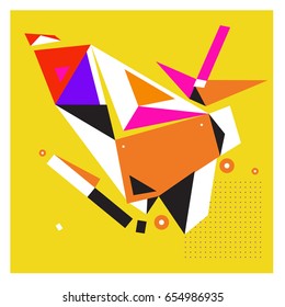 Vector of triangle geometric 3d forms. Modern info banner abstract backgrounds for poster, message presentations or identity layouts. Graphic template and ideas. 
