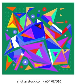 Vector of triangle geometric 3d forms. Modern info banner abstract backgrounds for poster, message presentations or identity layouts. Graphic template and ideas. 