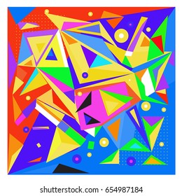 Vector of triangle geometric 3d forms. Modern info banner abstract backgrounds for poster, message presentations or identity layouts. Graphic template and ideas. 