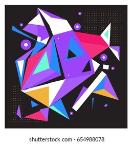 Vector of triangle geometric 3d forms. Modern info banner abstract backgrounds for poster, message presentations or identity layouts. Graphic template and ideas. 