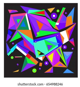 Vector of triangle geometric 3d forms. Modern info banner abstract backgrounds for poster, message presentations or identity layouts. Graphic template and ideas. 