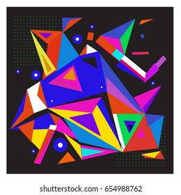 Vector of triangle geometric 3d forms. Modern info banner abstract backgrounds for poster, message presentations or identity layouts. Graphic template and ideas. 