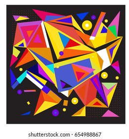 Vector of triangle geometric 3d forms. Modern info banner abstract backgrounds for poster, message presentations or identity layouts. Graphic template and ideas. 