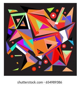 Vector of triangle geometric 3d forms. Modern info banner abstract backgrounds for poster, message presentations or identity layouts. Graphic template and ideas. 