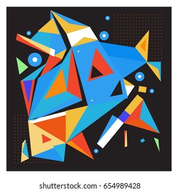 Vector of triangle geometric 3d forms. Modern info banner abstract backgrounds for poster, message presentations or identity layouts. Graphic template and ideas. 