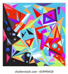 Vector of triangle geometric 3d forms. Modern info banner abstract backgrounds for poster, message presentations or identity layouts. Graphic template and ideas. 