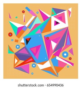 Vector of triangle geometric 3d forms. Modern info banner abstract backgrounds for poster, message presentations or identity layouts. Graphic template and ideas. 