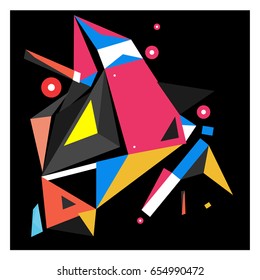 Vector of triangle geometric 3d forms. Modern info banner abstract backgrounds for poster, message presentations or identity layouts. Graphic template and ideas. 
