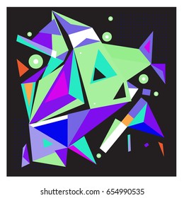 Vector of triangle geometric 3d forms. Modern info banner abstract backgrounds for poster, message presentations or identity layouts. Graphic template and ideas. 