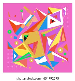 Vector of triangle geometric 3d forms. Modern info banner abstract backgrounds for poster, message presentations or identity layouts. Graphic template and ideas. 