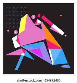 Vector of triangle geometric 3d forms. Modern info banner abstract backgrounds for poster, message presentations or identity layouts. Graphic template and ideas. 