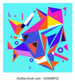 Vector of triangle geometric 3d forms. Modern info banner abstract backgrounds for poster, message presentations or identity layouts. Graphic template and ideas. 